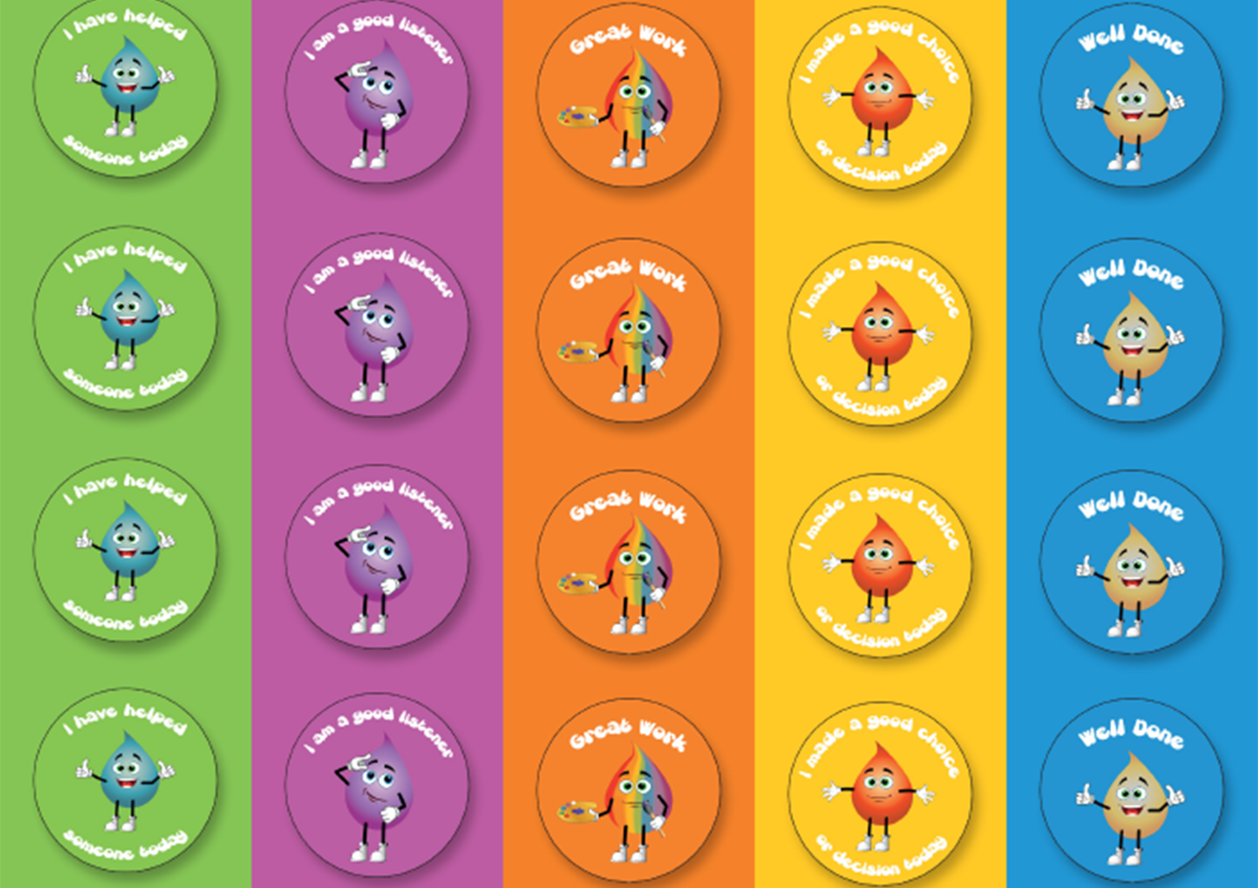 Rainbow sticker sheet pack for Early Years