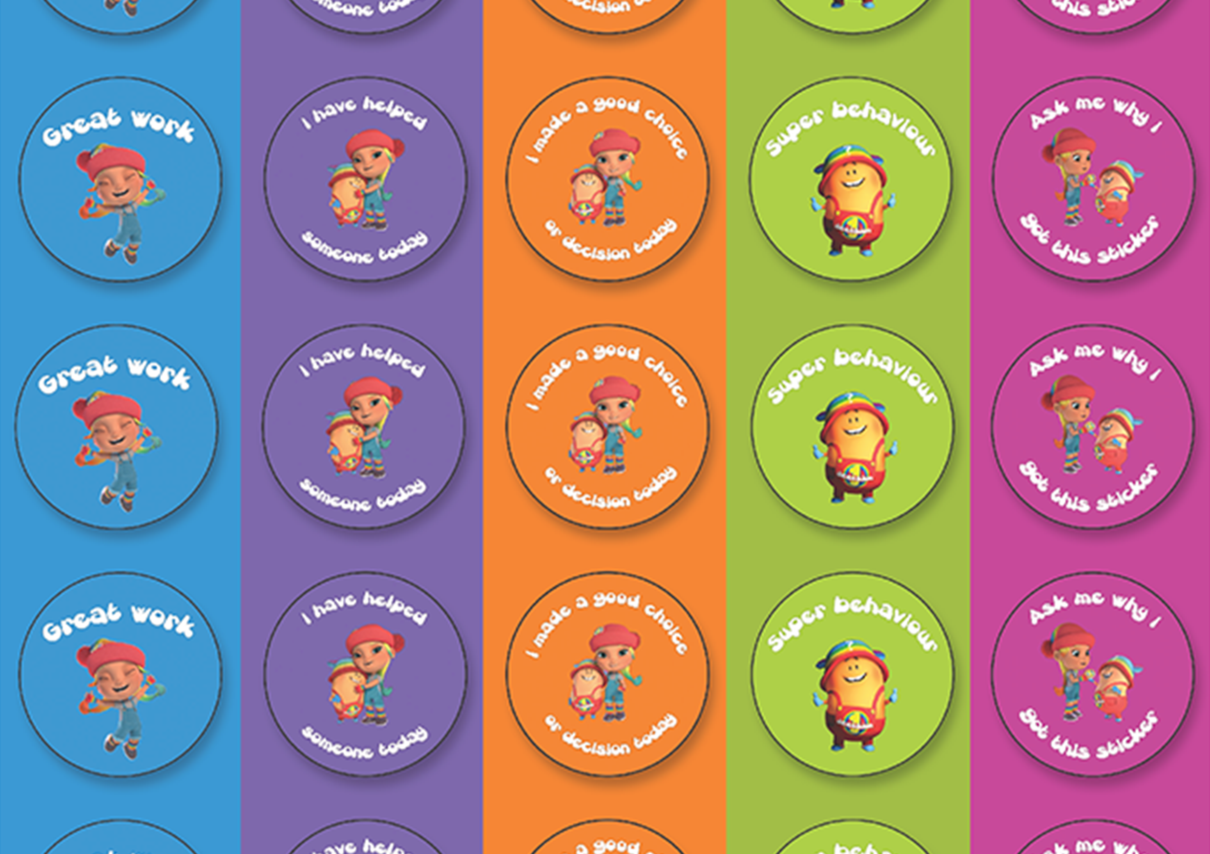 1decision sticker sheet pack for Primary School Pupils